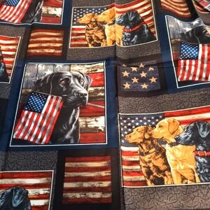 Patriotic Dog Print Fabric